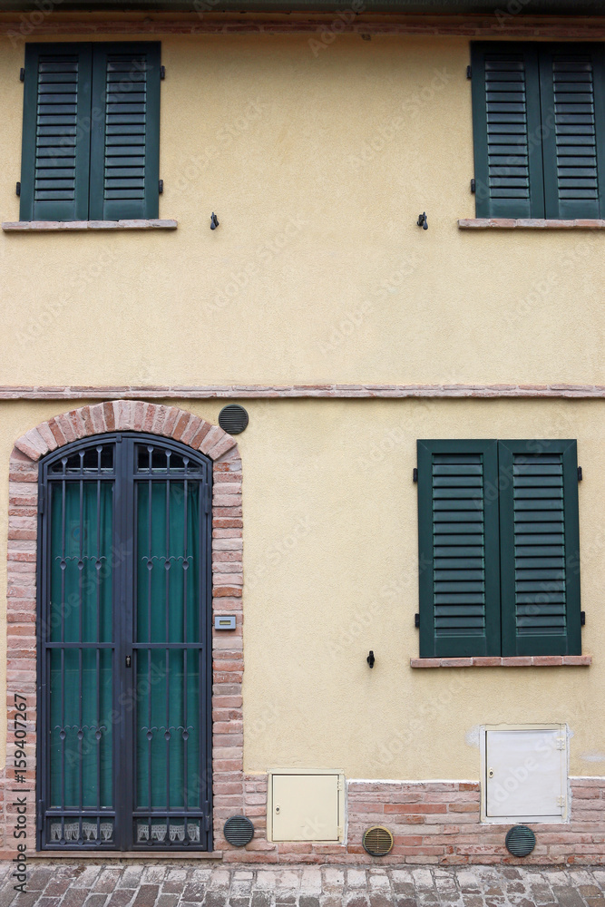house door and window detail Rimini Italy