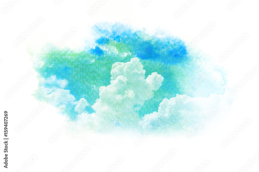 Watercolor illustration of sky with cloud. Watercolor illustration of sky with cloud.