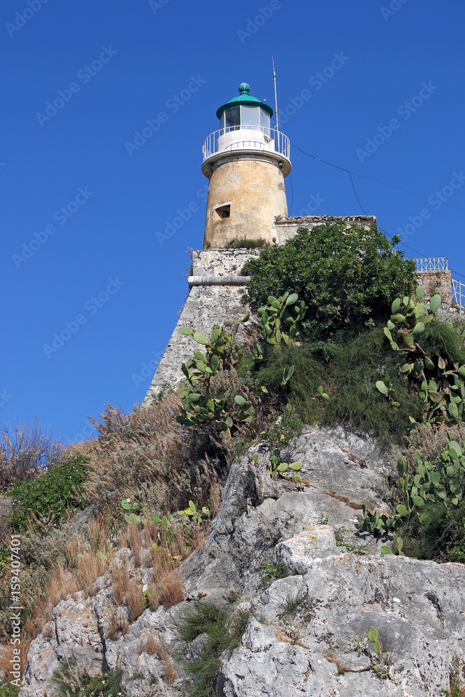 old lighthouse Corfu island Greece