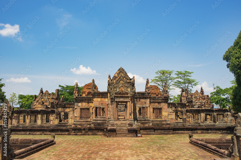 Fototapeta premium Old stone temples Asia ancient historical park Asian Buddhists temples and culture