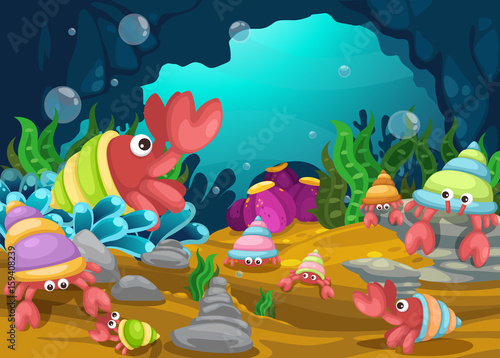 Illustration of sea underwater background
