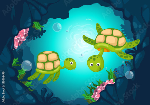 Illustration of sea underwater background
