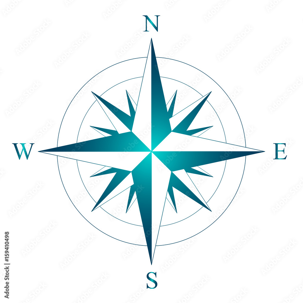 wind rose with the designation of North, South, West and East, vector wind rose with the designation of North, South, West and East, vector