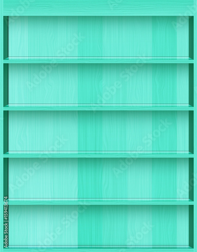 Green wood shelf