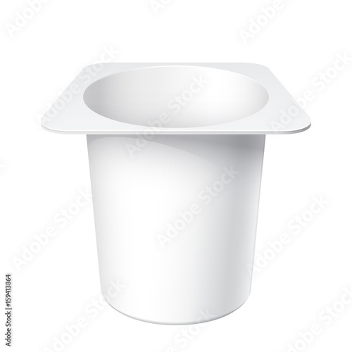 Slim White blank plastic container