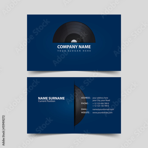 Vinyl Record Business Card Template.