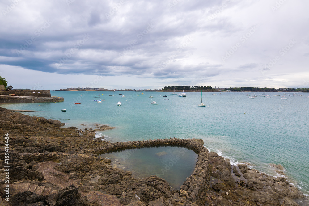 Dinard on a clouded day, France, Brittany, Europe