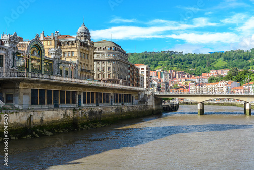 Nervion river and Abando railway station, Bilbao, Spain © Noradoa