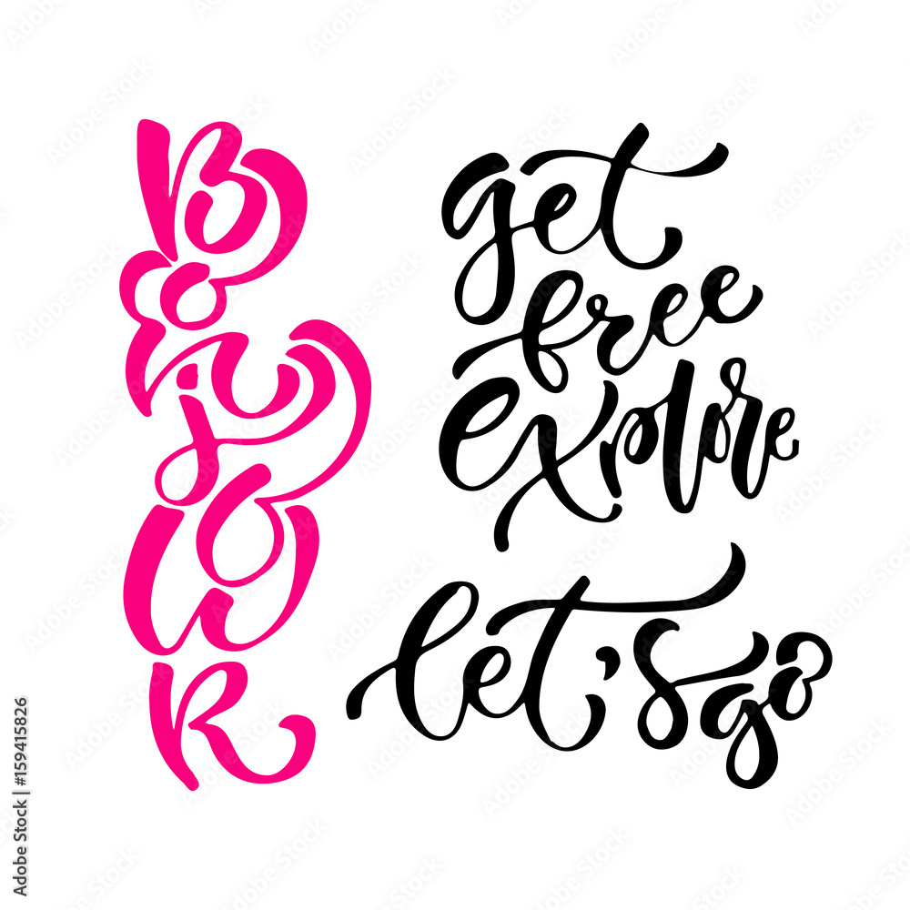 Vector inspirational calligraphy set. Modern print and t-shirt design. Hand lettering Hello in french - Bonjour Vector inspirational calligraphy set. Modern print and t-shirt design. Hand lettering Hello in french - Bonjour