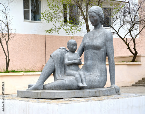 ELISTA  RUSSIA. Street sculpture  Motherhood . Kalmykia