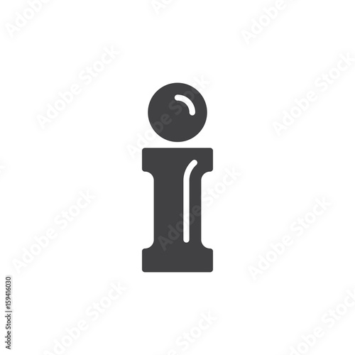 Letter i icon vector, filled flat sign, solid pictogram isolated on white. Info symbol, logo illustration. Pixel perfect