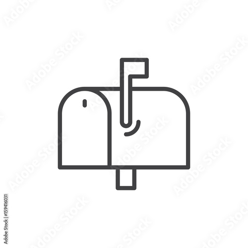 Fototapeta Mailbox line icon, outline vector sign, linear style pictogram isolated on white