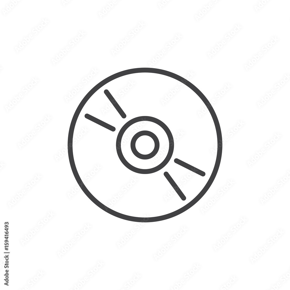 Cd, dvd compact disc line icon, outline vector sign, linear style pictogram isolated on white. Symbol, logo illustration. Editable stroke. Pixel perfect Cd, dvd compact disc line icon, outline vector sign, linear style pictogram isolated on white. Symbol, logo illustration. Editable stroke. Pixel perfect