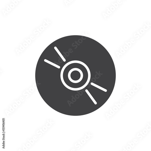 Cd, dvd compact disc icon vector, filled flat sign, solid pictogram isolated on white. Symbol, logo illustration. Pixel perfect