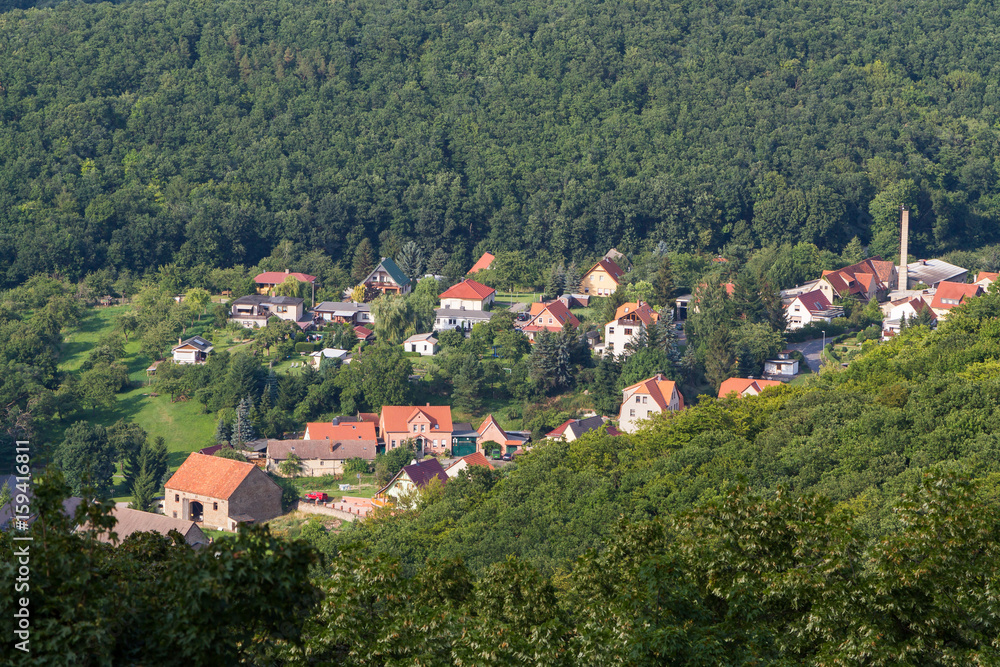 Blick über Stecklenberg im Harz