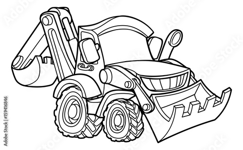 Cartoon Vehicle Bulldozer Digger