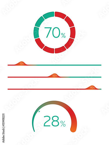 Flat Control Knob Used For Regulating. Progress Bars. Load Progress. Vector Illustration.