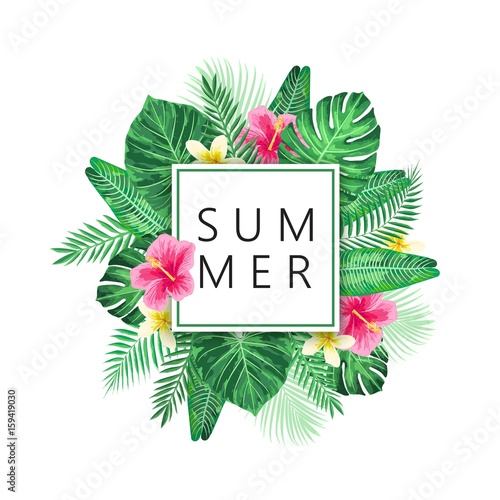 Summer exotic and tropic background design.