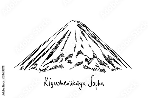 Hand drawn mountain peak
