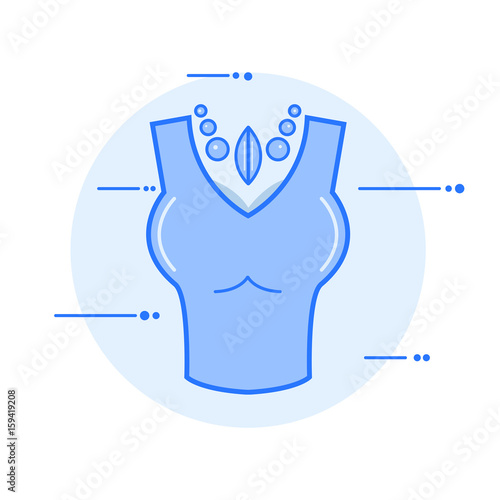 female breast with choker neck vector illustration icon.