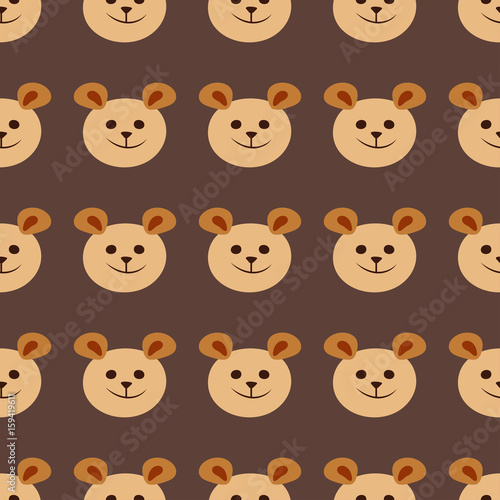 Seamless teddy bear pattern vector pattern design animal illustration cartoon...