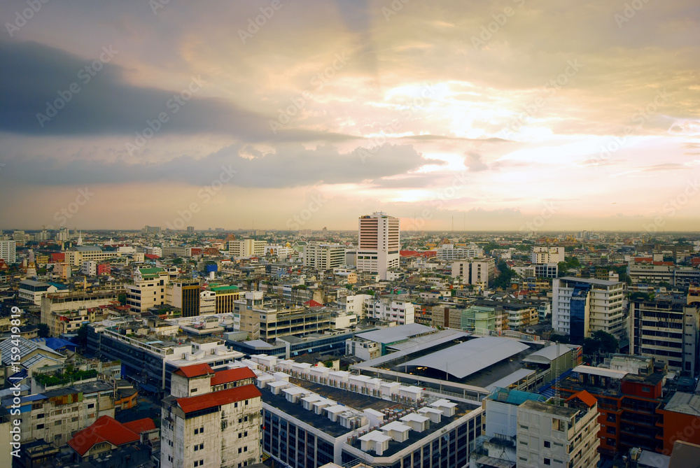 Top view of cityscape of bangkok city, Thailand