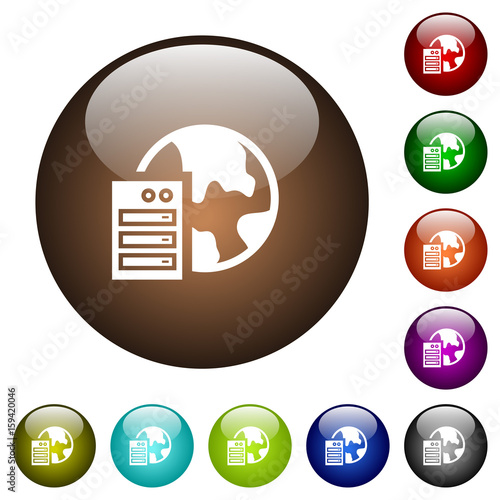 Web hosting color glass buttons
