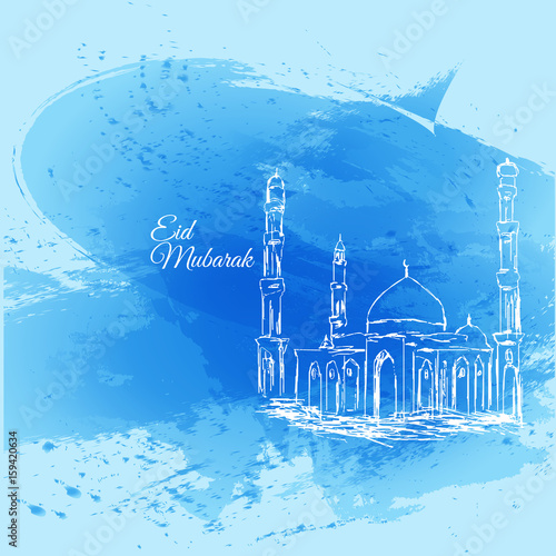 Illustration of Eid mubarak and Aid said greeting moubarak and mabrok for Muslim Community festival eps 10