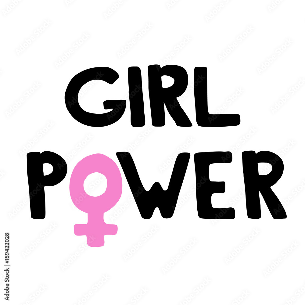 Girl Power - calligraphy sign. Feminist slogan. Girl Power - calligraphy sign. Feminist slogan.