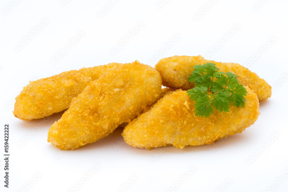 Nugget chiken on the white background. Nugget chiken on the white background.
