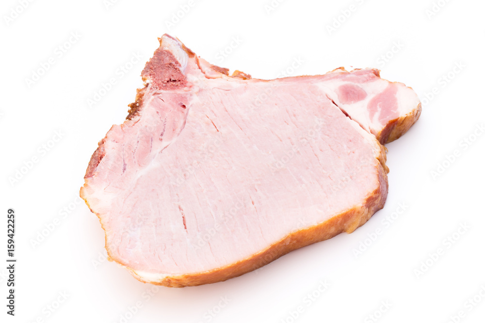 Pieces of pork meat, isolated on white background.