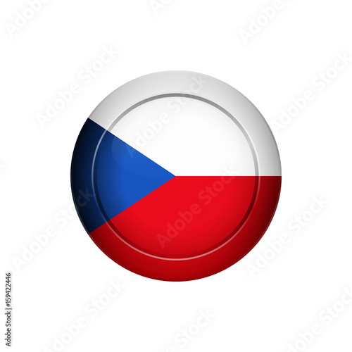 Free Download Czech flag on the round button, vector illustration - GFXLoad