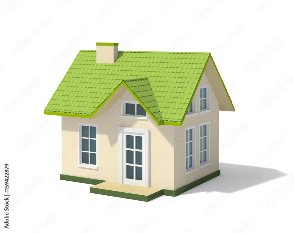 Small house with a green roof Small house with a green roof