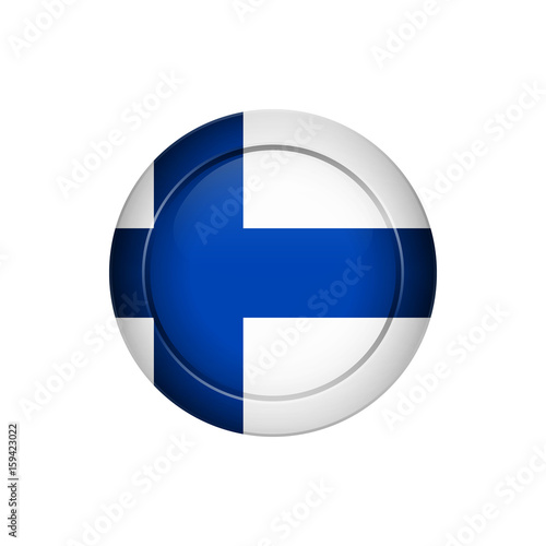 Finnish flag on the round button, vector illustration Free Download Finnish flag on the round button, vector illustration - GFXLoad