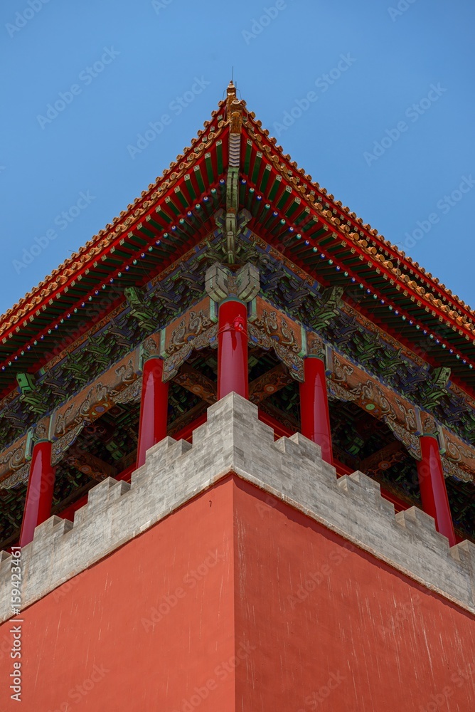 Traditional Chinese building under blue sky Traditional Chinese building under blue sky