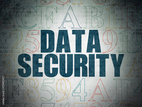 Protection concept: Data Security on Digital Data Paper background