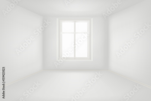 Modern empty living room with white walls vector illustration