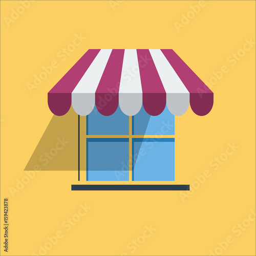 Vector sign red awning on window