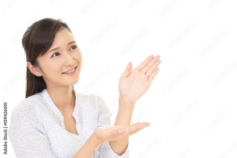 案内する女性 案内する女性
