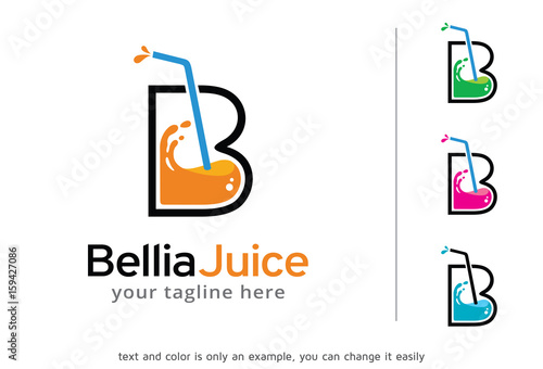 Letter B Juice Logo Template Design Vector, Emblem, Design Concept, Creative Symbol, Icon