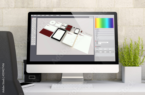 workspace with branding design photo