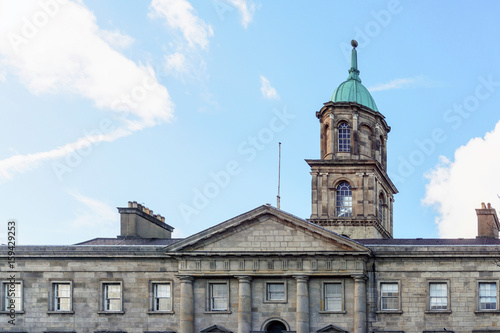 Street view of church landmarks of Dublin Ireland