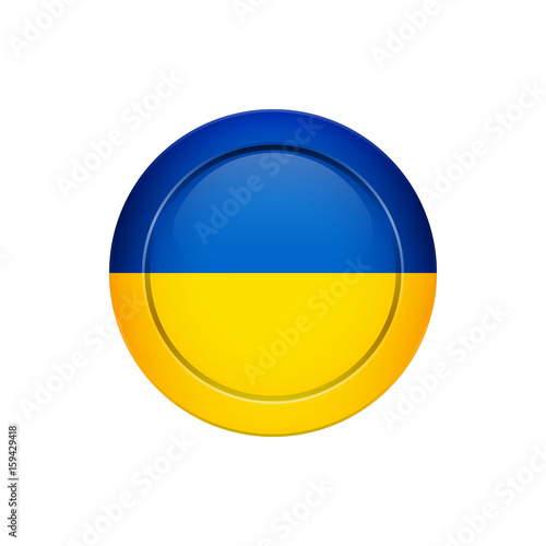 Free Download Ukrainian flag on the round button, vector illustration - GFXLoad