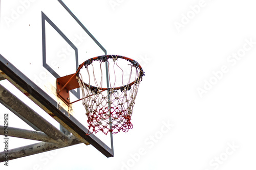 Old wooden basketball hoop, used for long time   © piyaphunjun