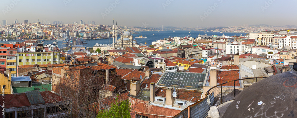 Panorama of the Bosporus and parts of Istanbul and Golden Horn Bay
