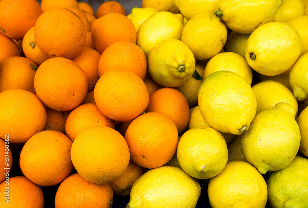 Full frame shot of orange and lemon