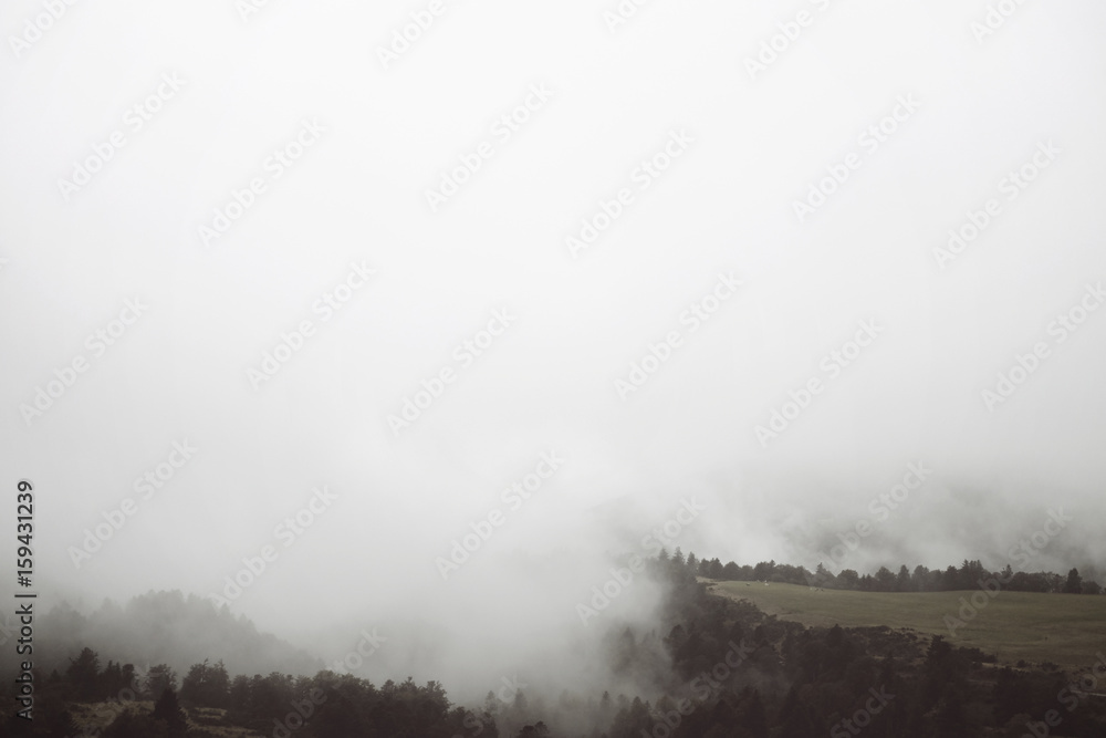 Montagne dans le brouillard