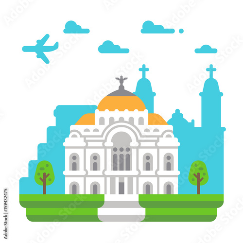 Flat design Palace of Fine Arts