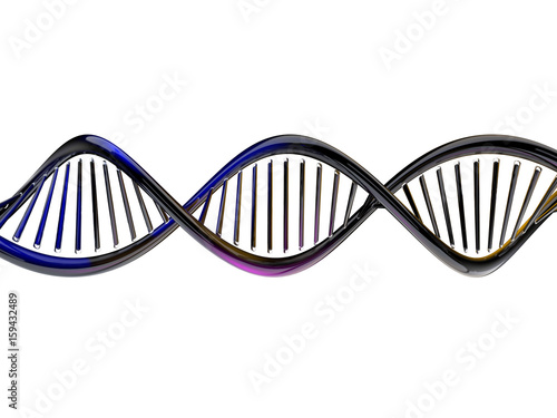 Digital illustration of a DNA model. 3D rendering