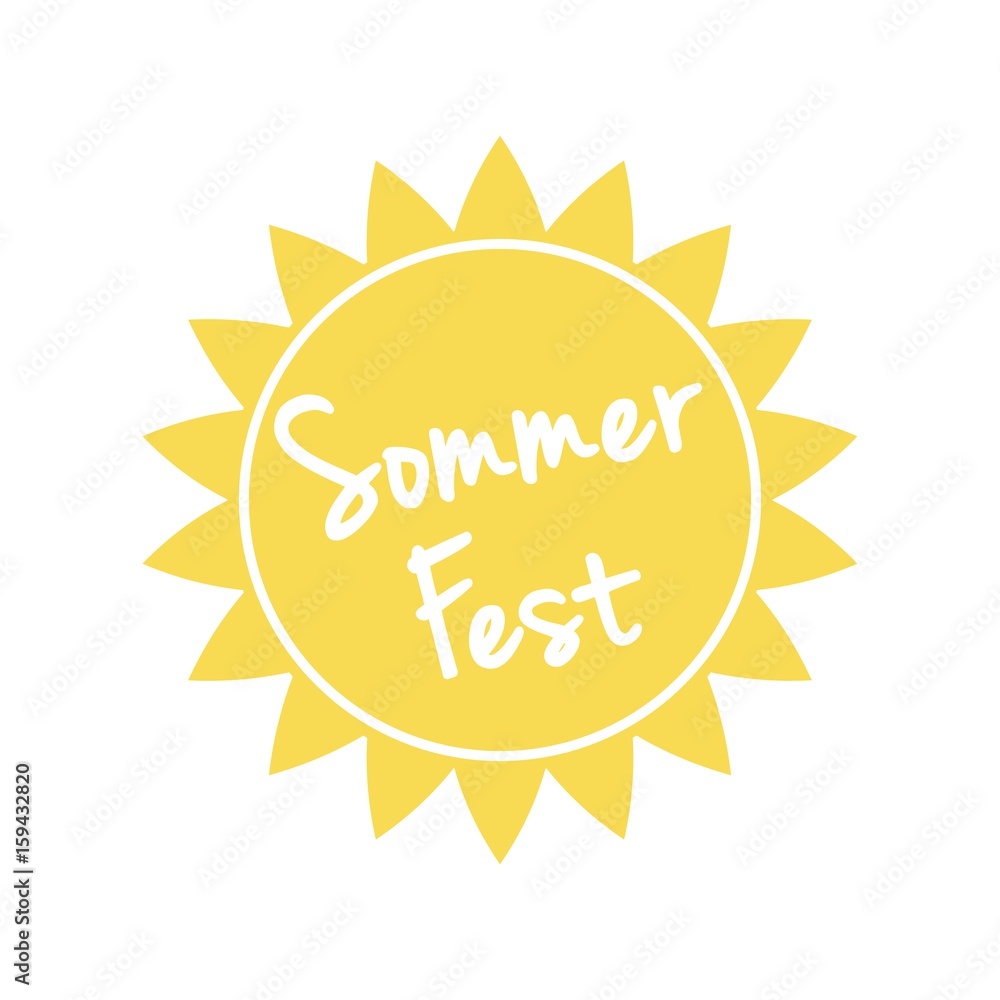 Icon Sonne mit Schriftzug Sommerfest Icon Sonne mit Schriftzug Sommerfest